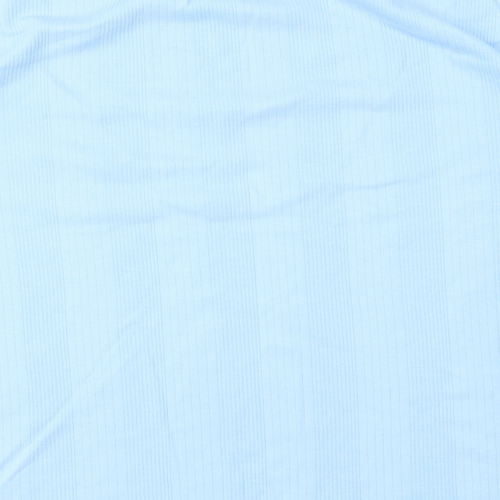 Paramount Womens Blue Cotton Basic T-Shirt One Size Round Neck