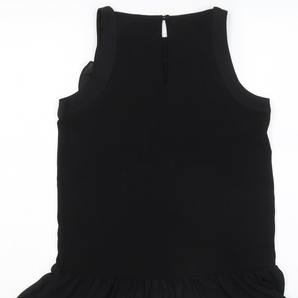NEXT Womens Black Polyester Basic Tank Size 8 Round Neck
