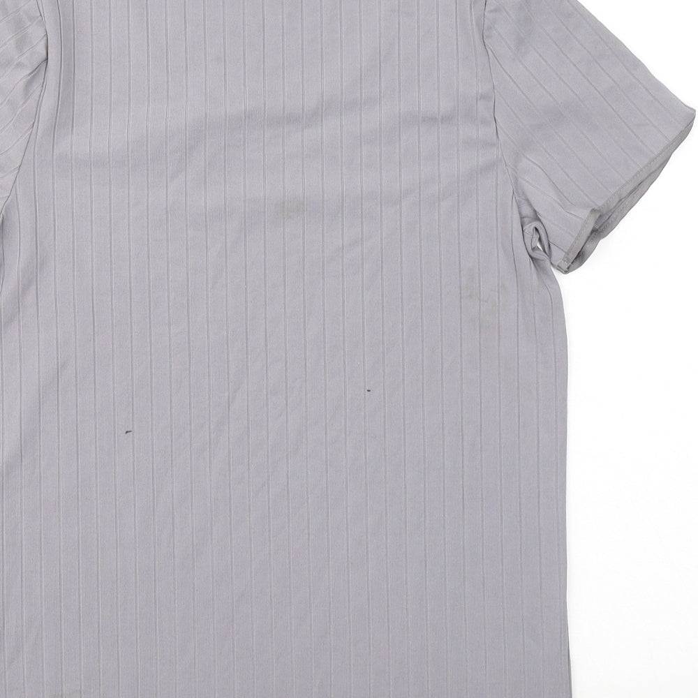 Jeff & Co Womens Grey Polyester Basic T-Shirt Size 8 Round Neck