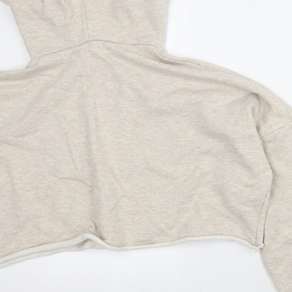 ASOS Womens Beige Polyester Pullover Hoodie Size 6 - Cropped