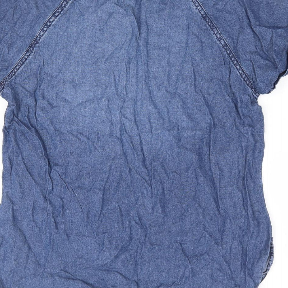 Forever 21 Womens Blue Lyocell Jersey T-Shirt Size XS Round Neck
