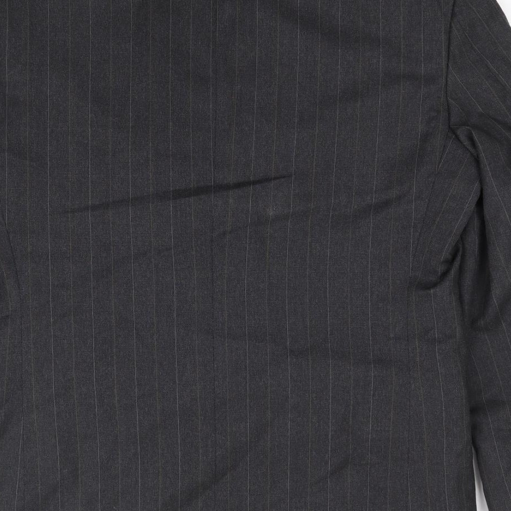 Rudnick Mens Grey Striped Polyester Jacket Suit Jacket Size 38