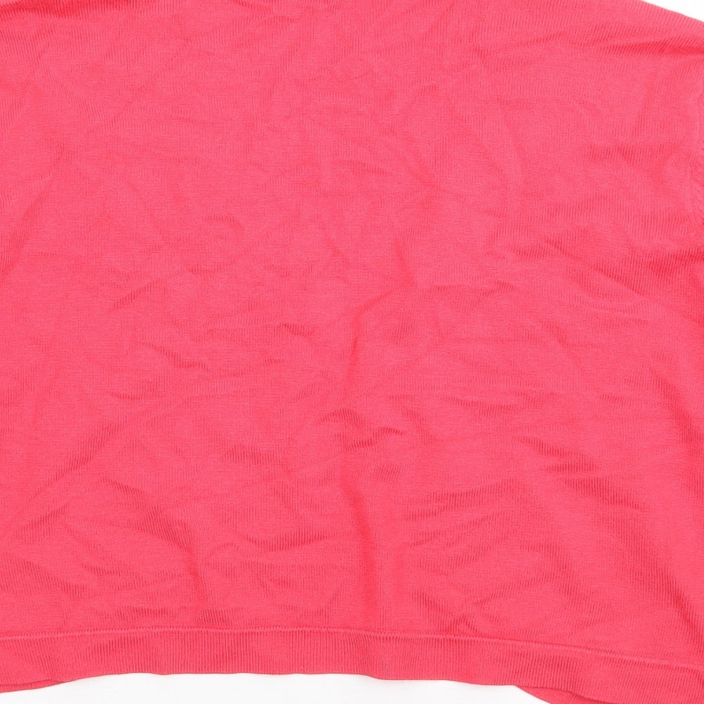Paramour Womens Pink V-Neck Viscose Shrug Jumper Size XL