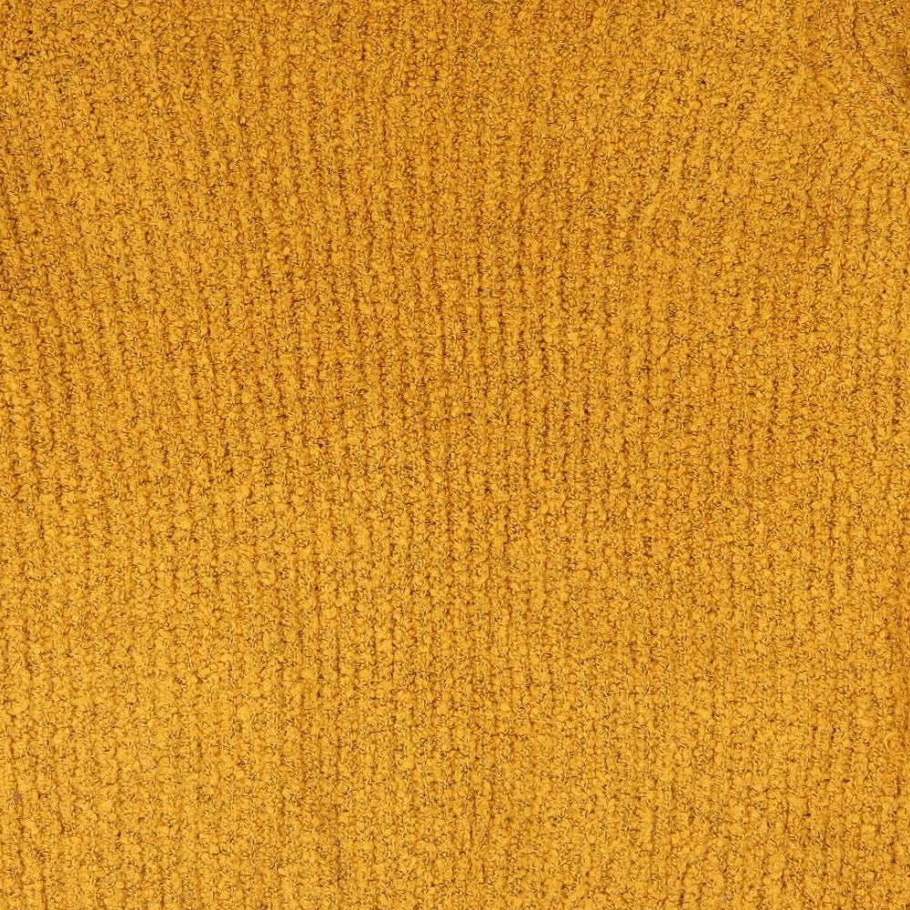 Papaya Womens Yellow V-Neck Acrylic Full Zip Jumper Size L