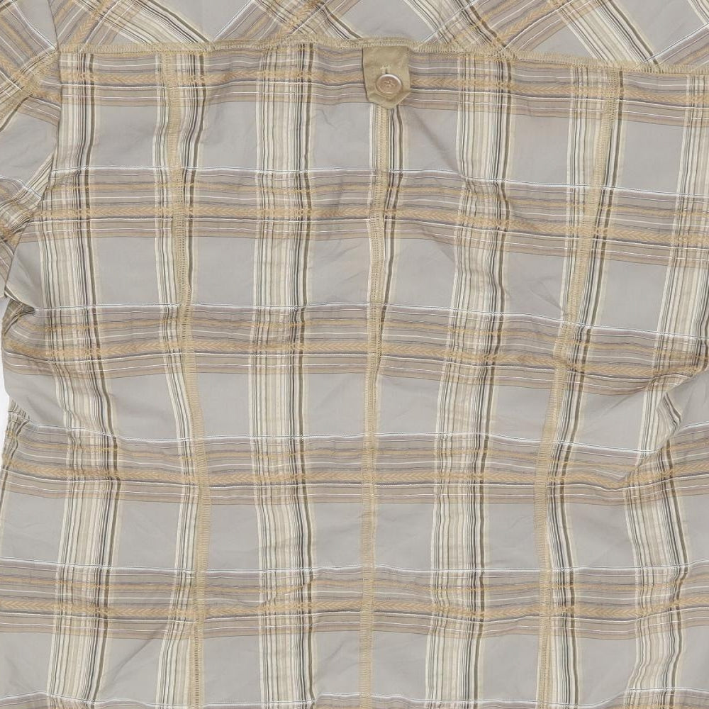 LUCIA Womens Beige Plaid Jacket Size S Button