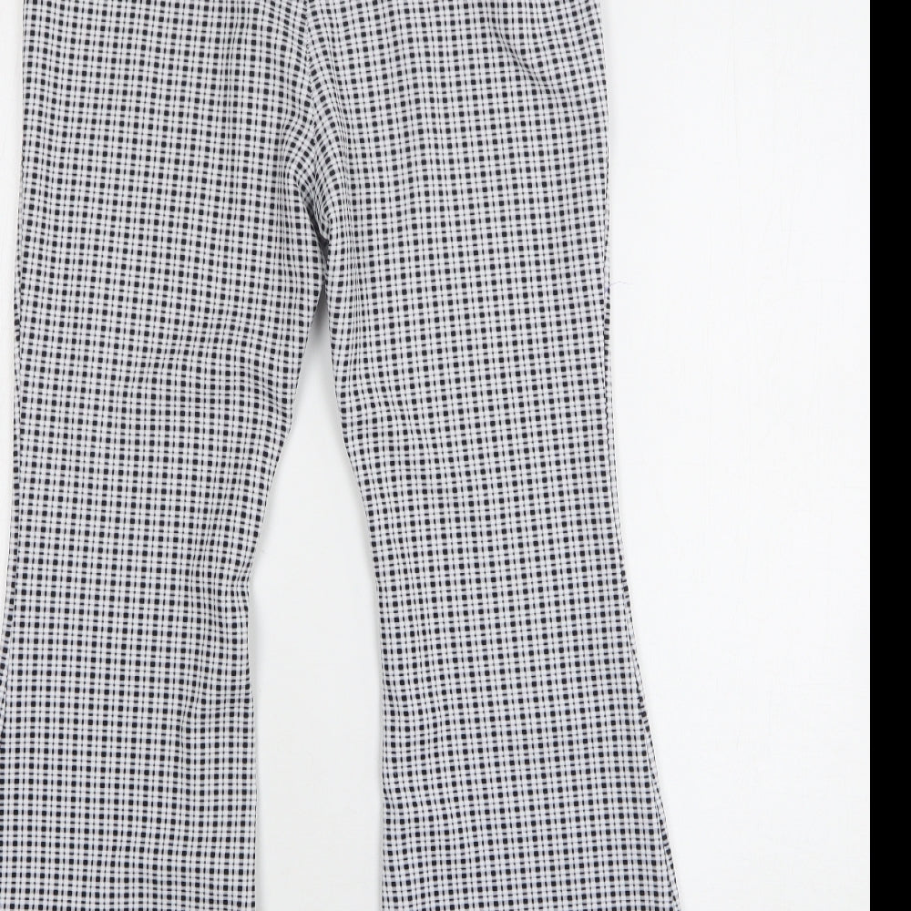 SHEIN Womens Multicoloured Check Polyester Capri Leggings Size S L27 in - Flared