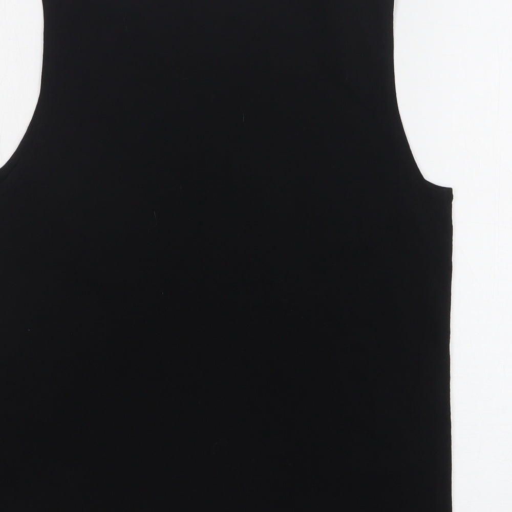 Dorothy Perkins Womens Black Polyester Basic T-Shirt Size 12 Round Neck