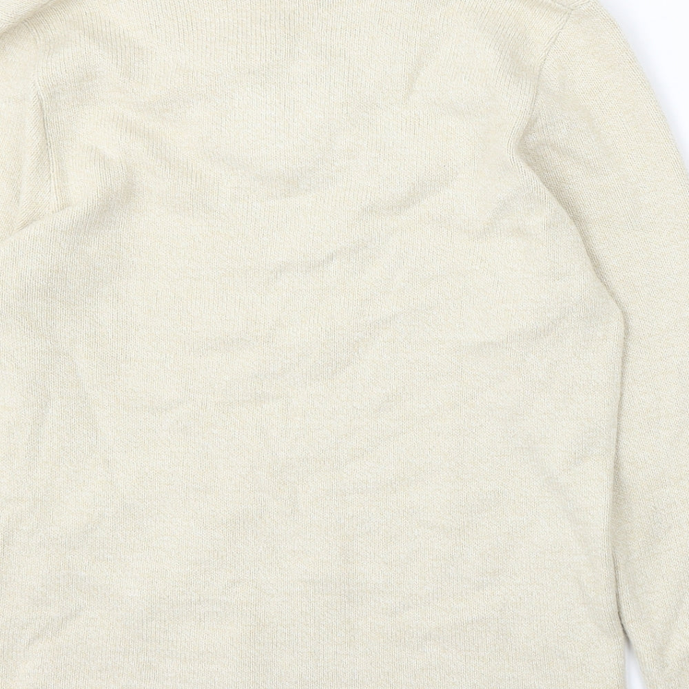 Leta Stretch Womens Beige Roll Neck Acrylic Pullover Jumper Size M