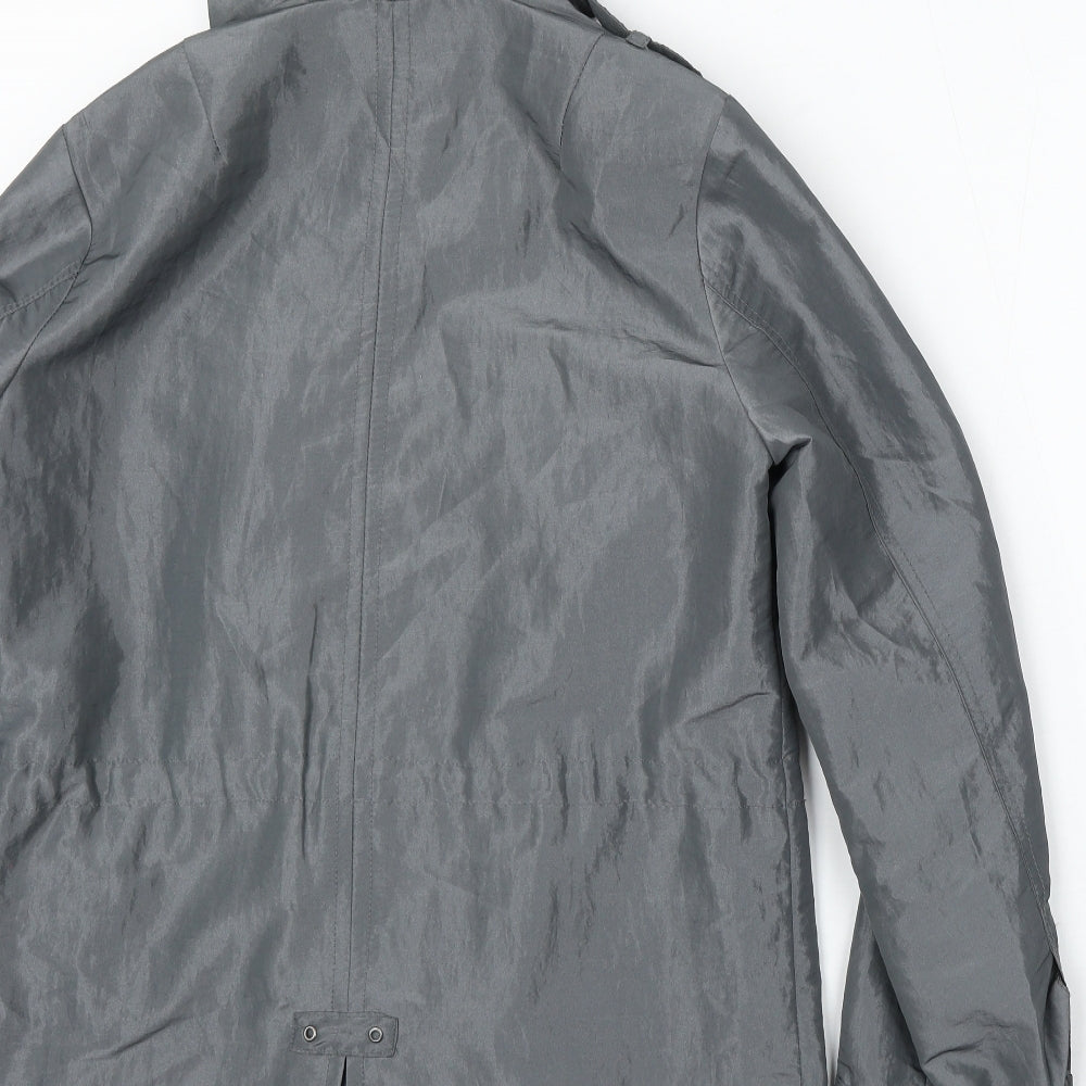 Debenhams Womens Silver Jacket Coat Size 12 Zip