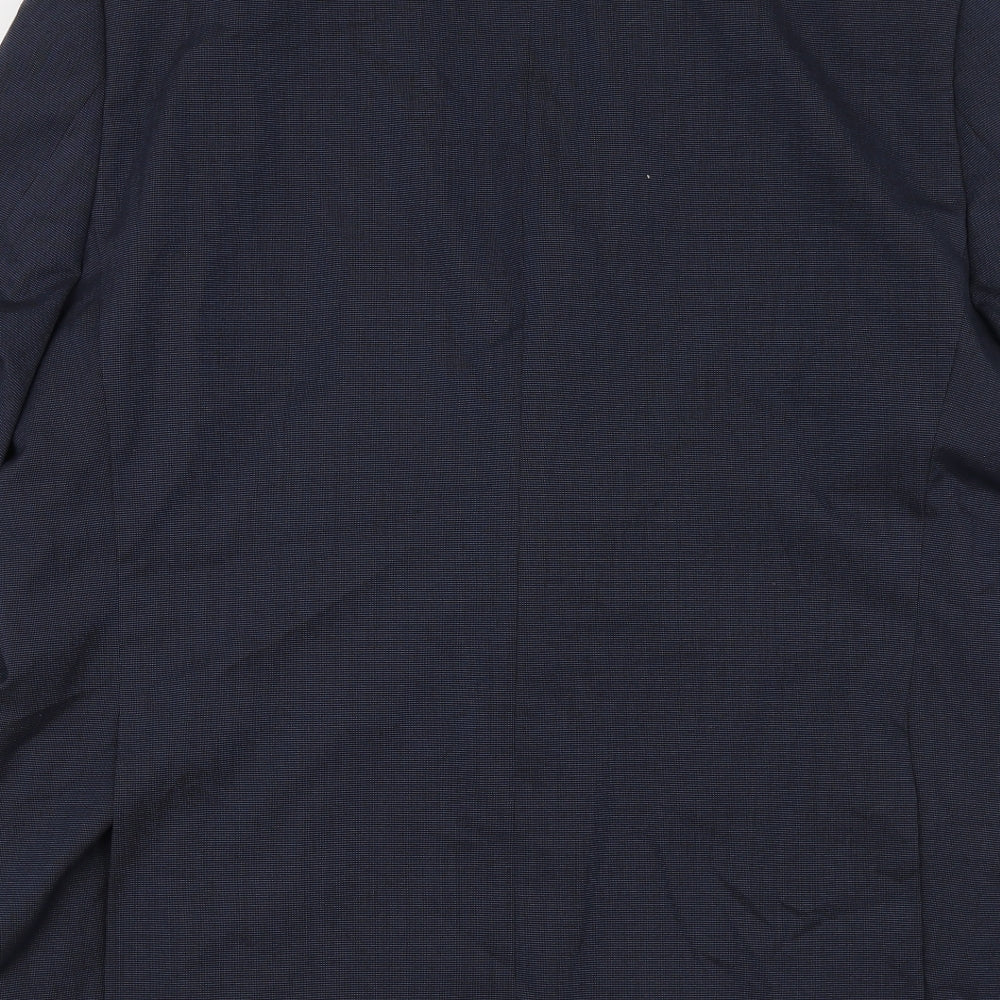 Brook Taverner Mens Blue Polyester Jacket Suit Jacket Size XL