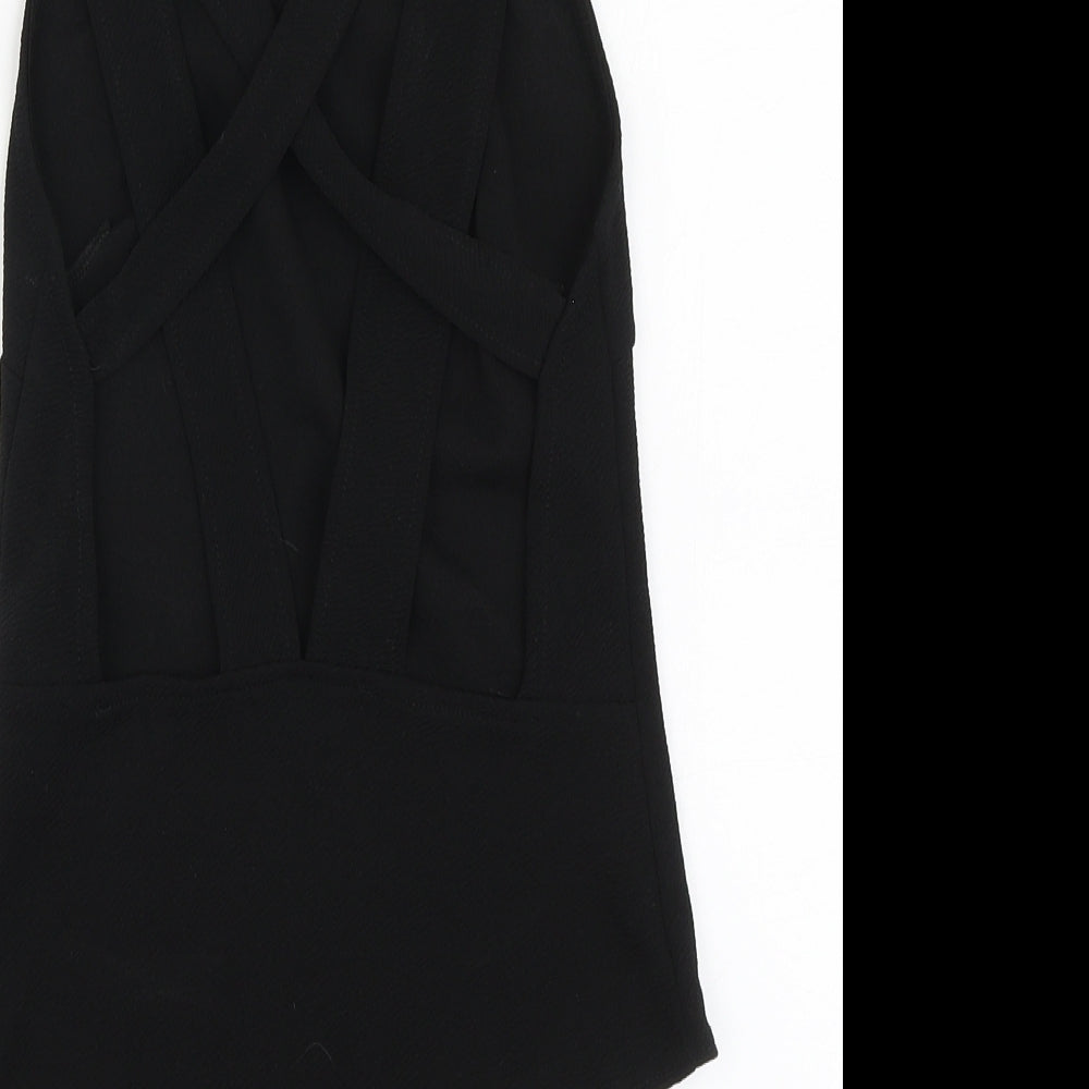 Daisy Street Womens Black Polyester Bodysuit One-Piece Size S