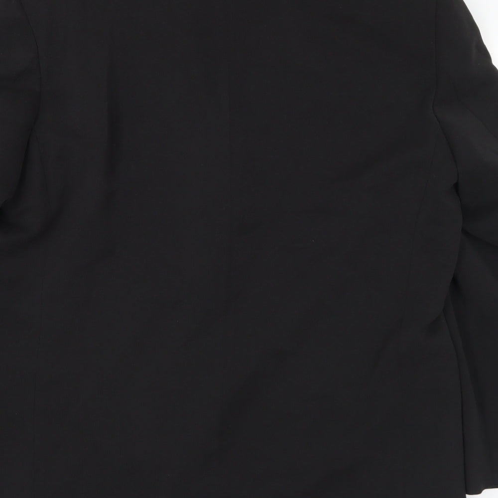 Preworn Mens Black Polyester Jacket Suit Jacket Size 42