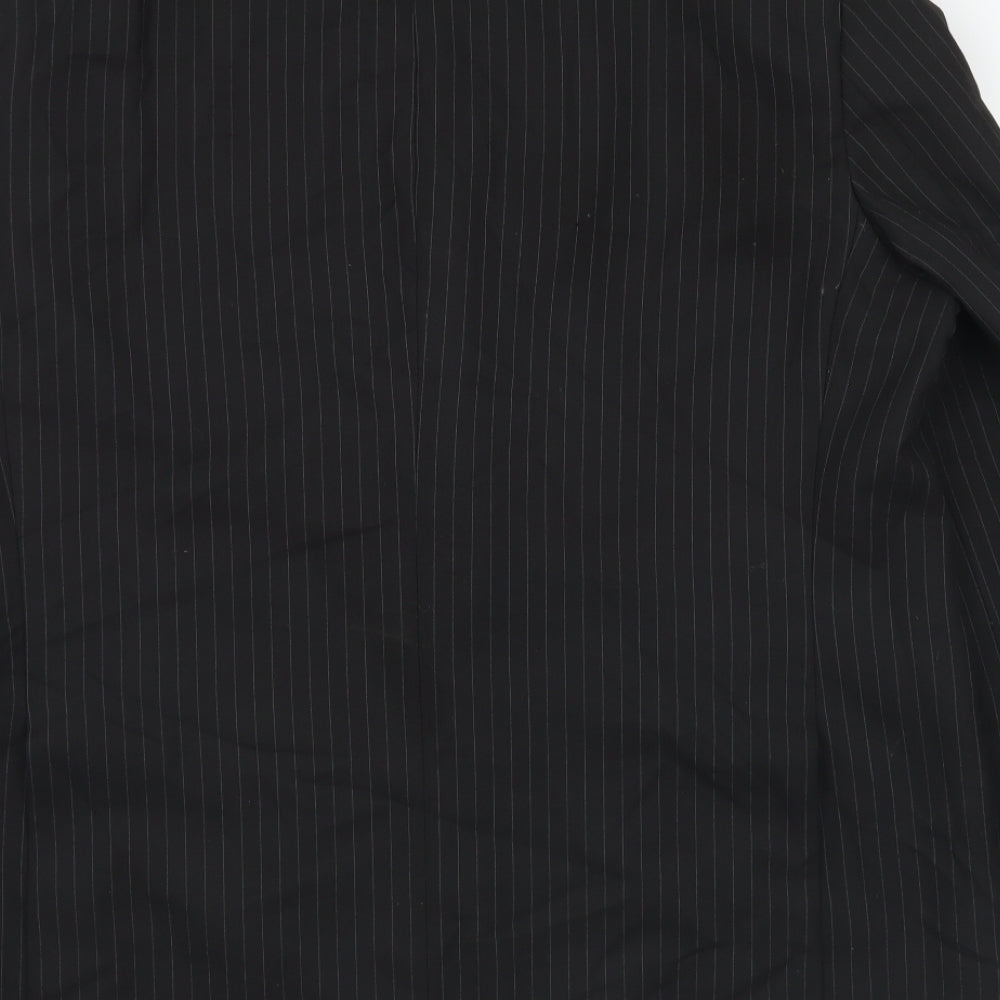 Marks & Spencer Mens Black Striped Polyester Jacket Suit Jacket Size 44