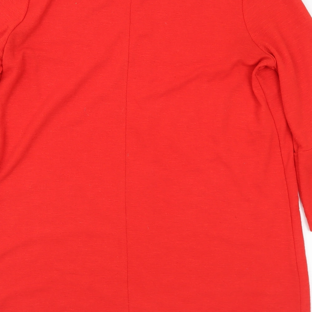 Marks & Spencer Womens Red Round Neck Polyester Tunic Jumper Size 12