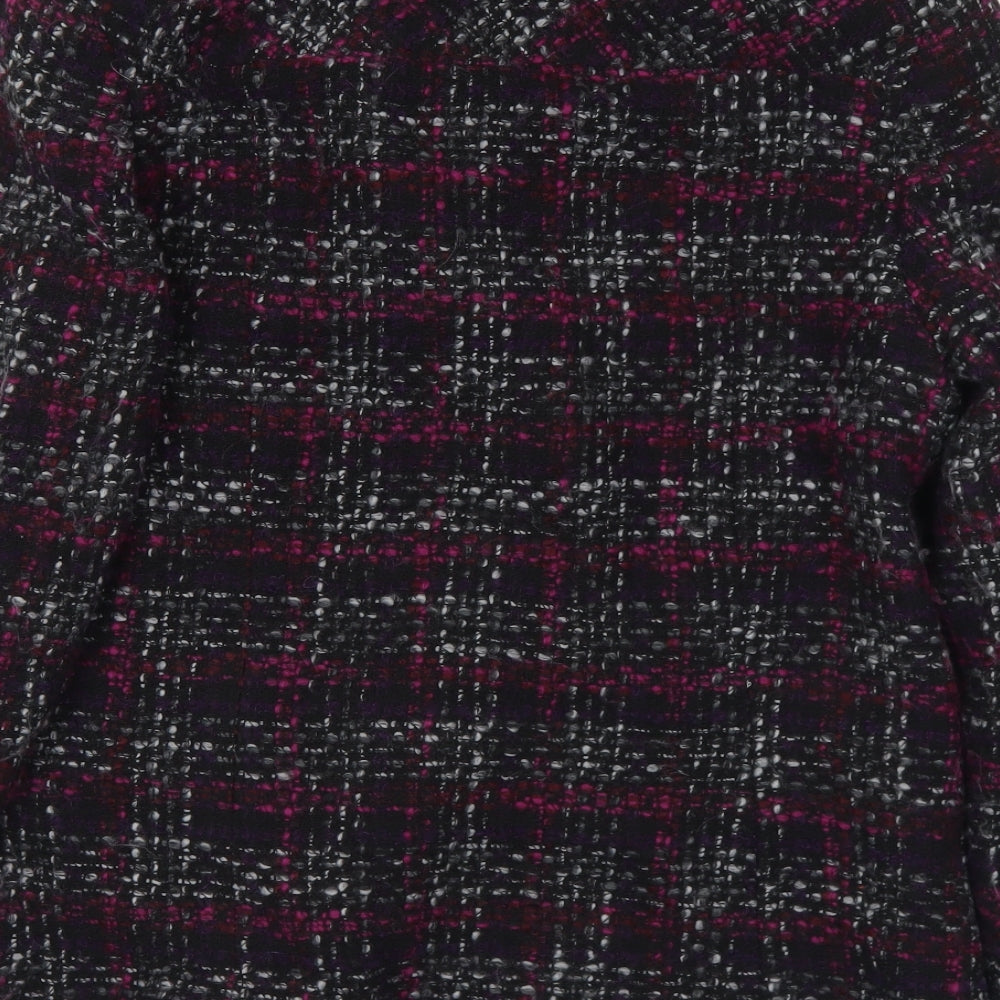 BHS Womens Purple Plaid Pea Coat Coat Size 12