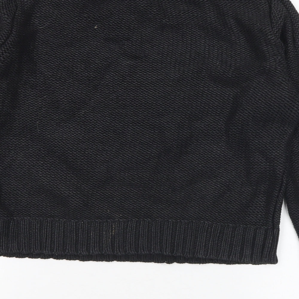 H&M Womens Black Mock Neck Cotton Pullover Jumper Size 10