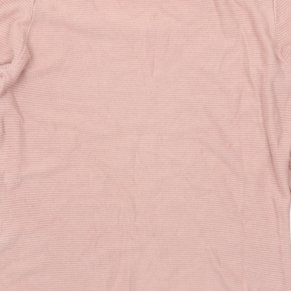 Stradivarius Womens Pink Scoop Neck Acrylic Pullover Jumper Size S