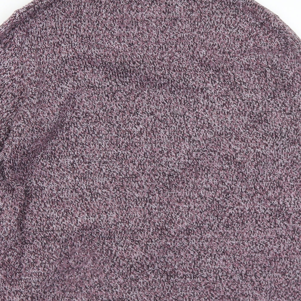 Preworn Womens Purple Collared Acrylic Pullover Jumper Size M