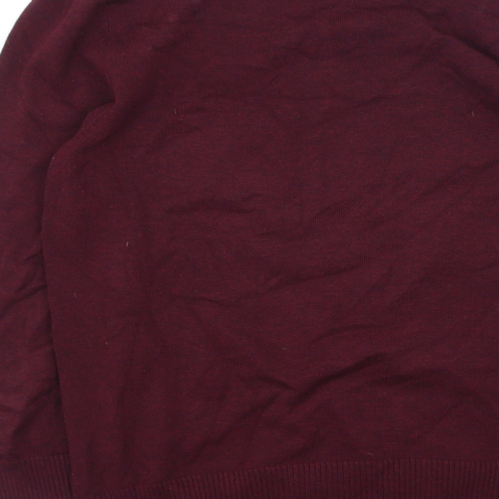 Red Herring Womens Purple Round Neck Viscose Henley Jumper Size 10