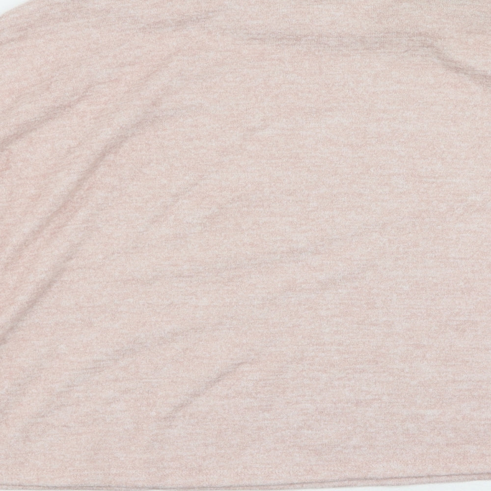 Mango Womens Pink Round Neck Polyester Pullover Jumper Size M