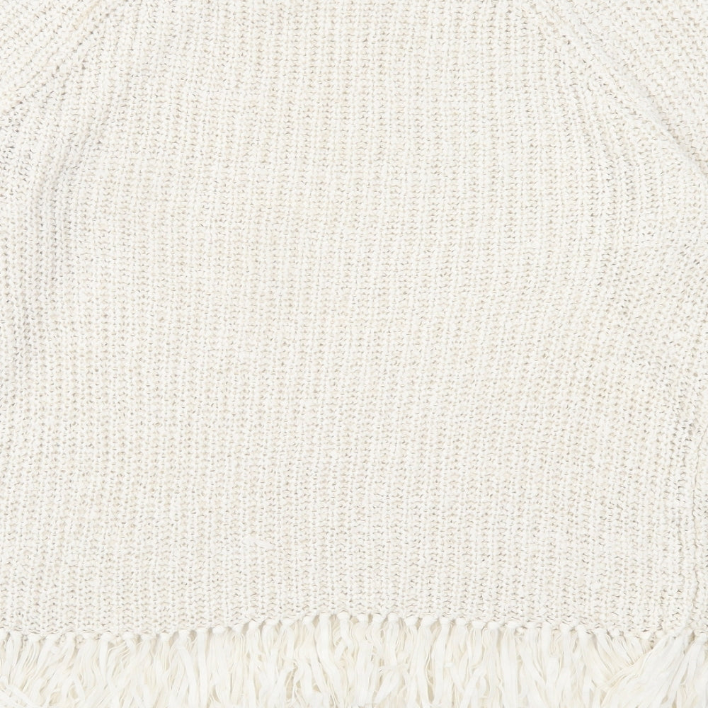 H&M Womens Beige Crew Neck Acrylic Pullover Jumper Size S