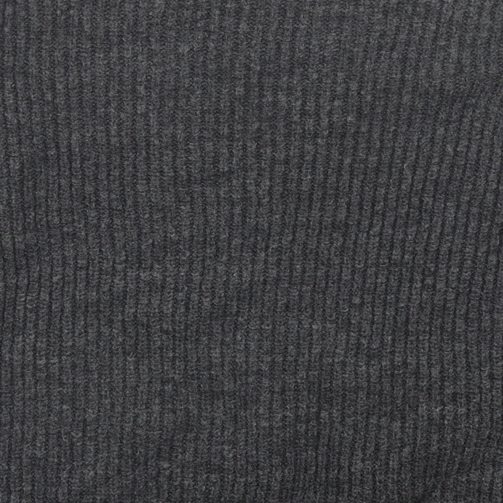 Mn Knit Womens Grey Crew Neck Acrylic Pullover Jumper Size M