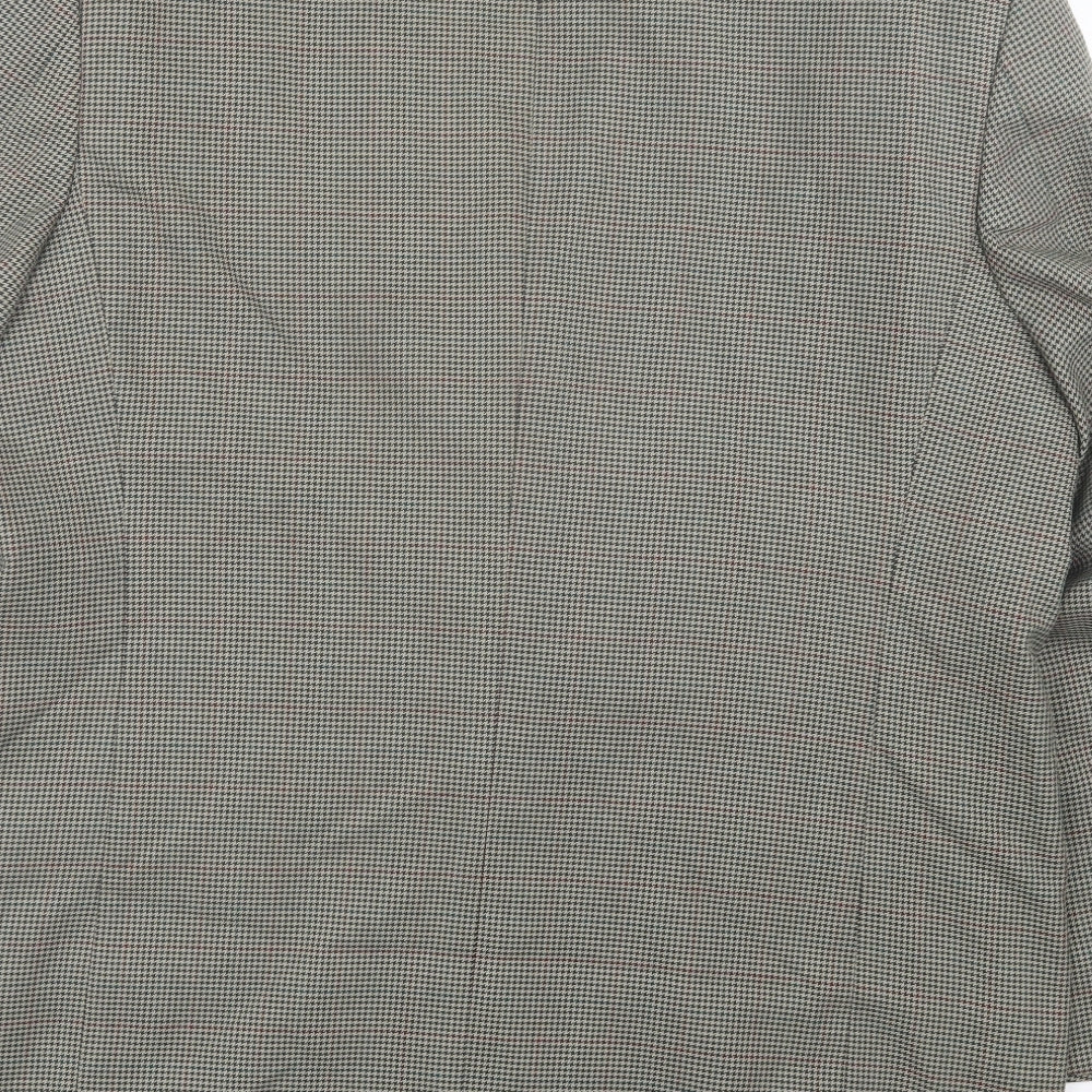 Savatini Mens Green Houndstooth Polyester Jacket Suit Jacket Size 44
