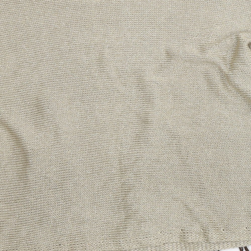 Preworn Womens Brown Round Neck Geometric Polyacrylate Fibre Pullover Jumper Size M