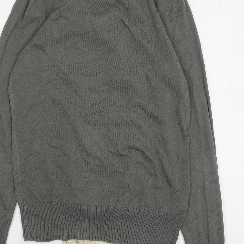 NEXT Womens Grey Round Neck Cotton Pullover Jumper Size 12