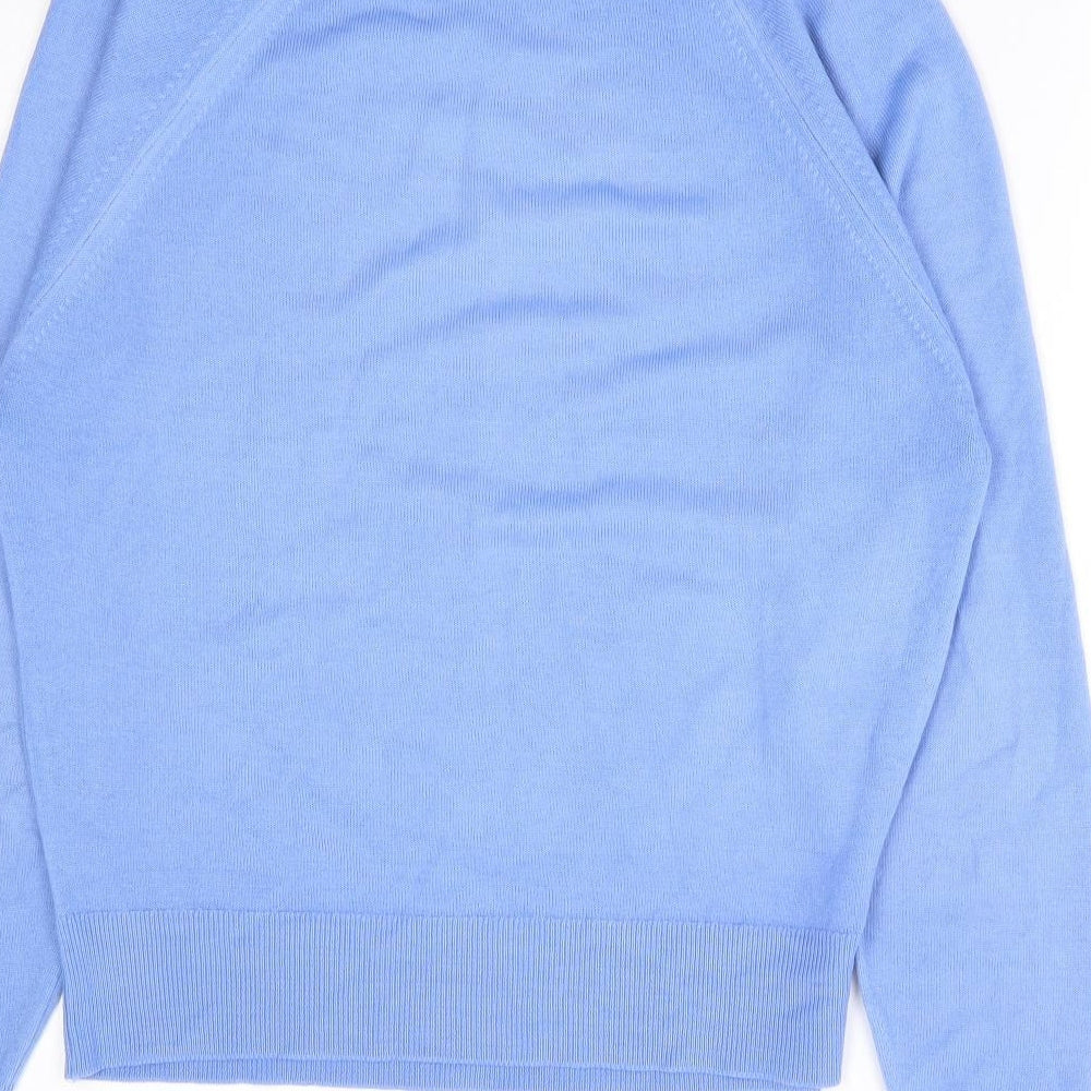 Littlewoods Womens Blue High Neck Acrylic Pullover Jumper Size 12