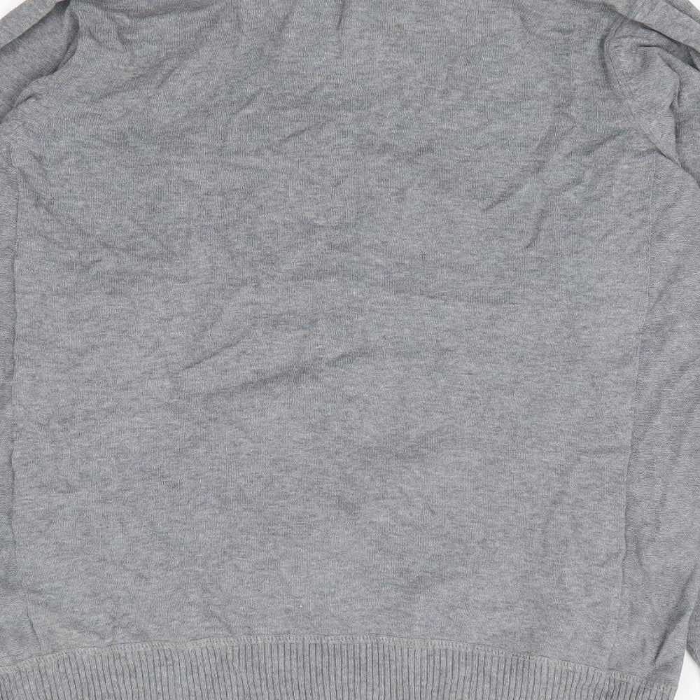 Marks & Spencer Mens Grey Collared Cotton Pullover Jumper Size M