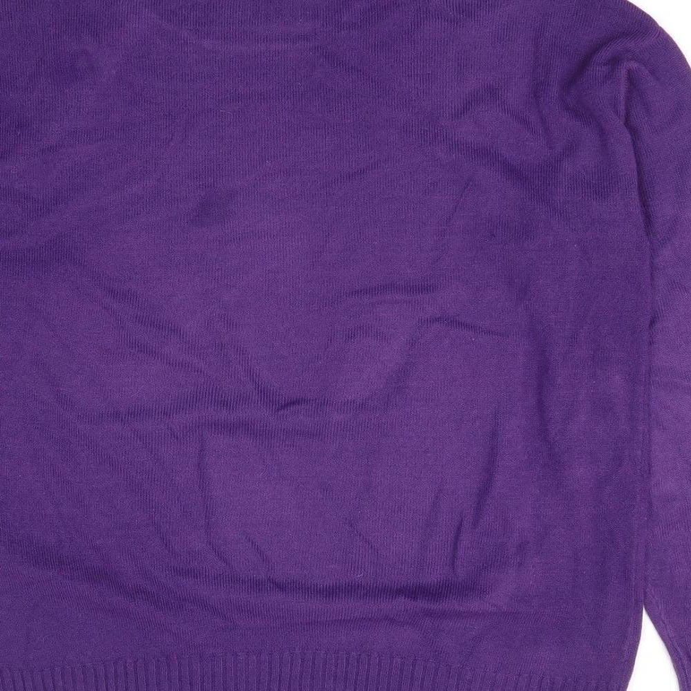 NEXT Womens Purple High Neck Acrylic Pullover Jumper Size S