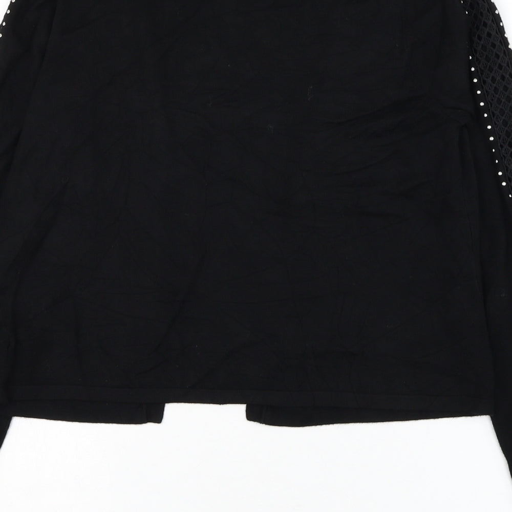 Matalan Womens Black Square Neck Viscose Cardigan Jumper Size M