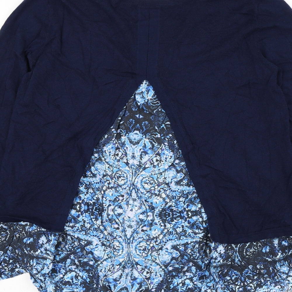 Preworn Womens Blue Round Neck Nylon Pullover Jumper Size M