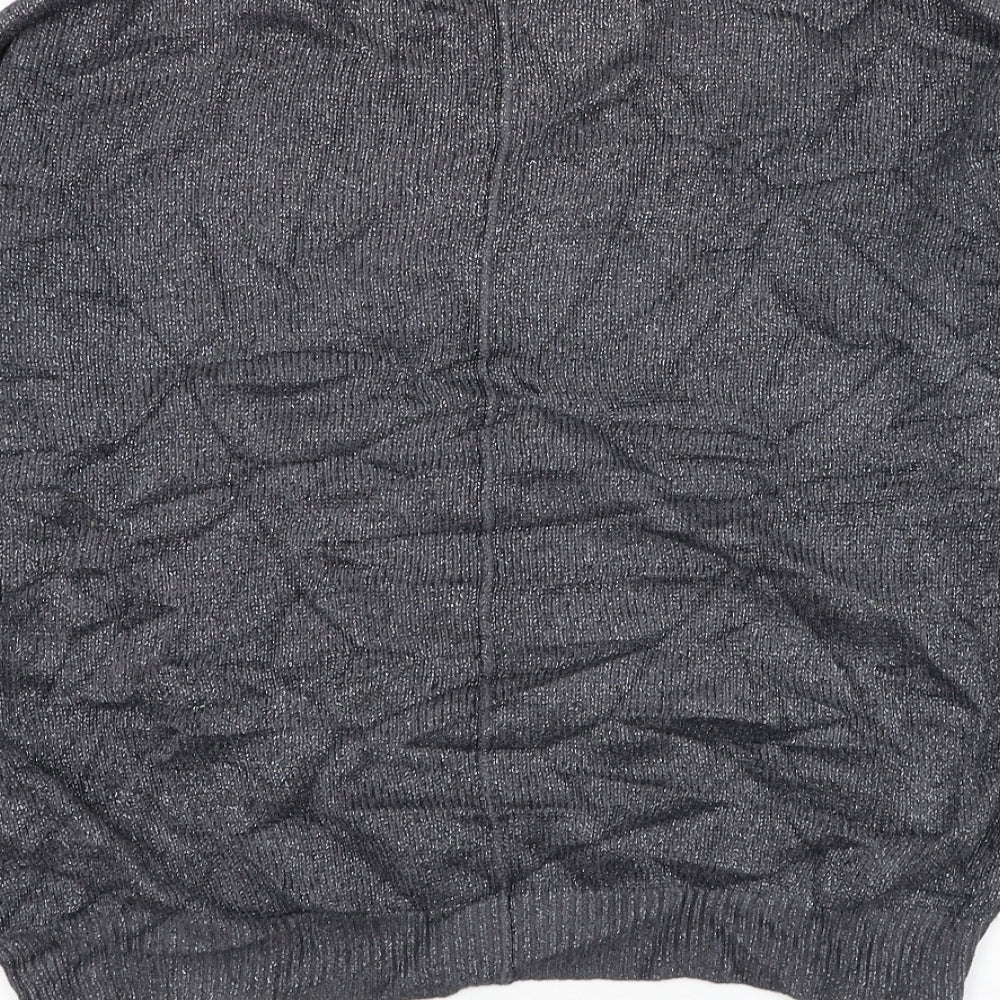 Wallis Womens Grey Round Neck Viscose Pullover Jumper Size M