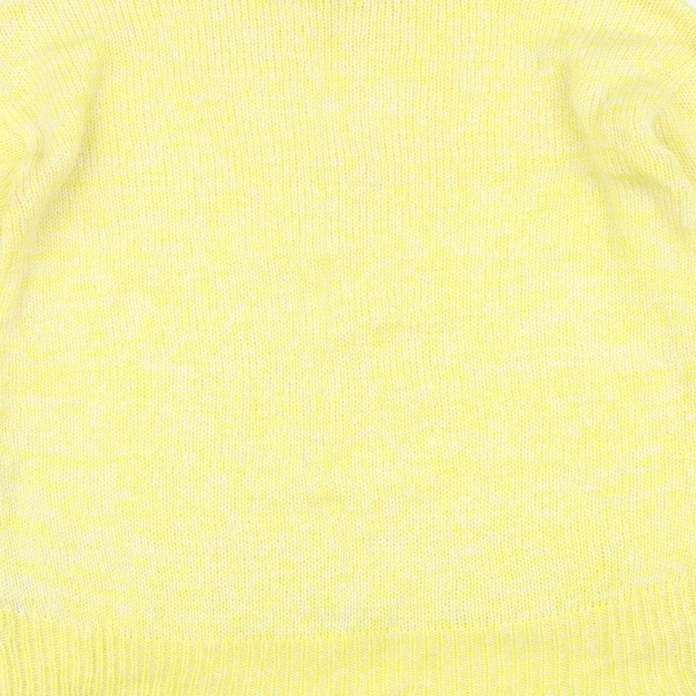 New Look Womens Yellow Round Neck Acrylic Pullover Jumper Size M