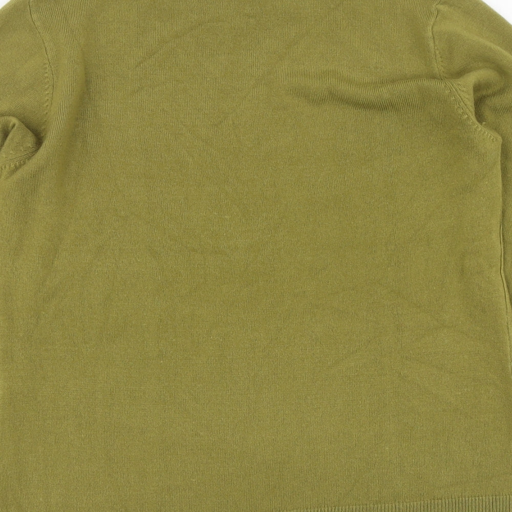 Mudflower Womens Green High Neck Acrylic Pullover Jumper Size S