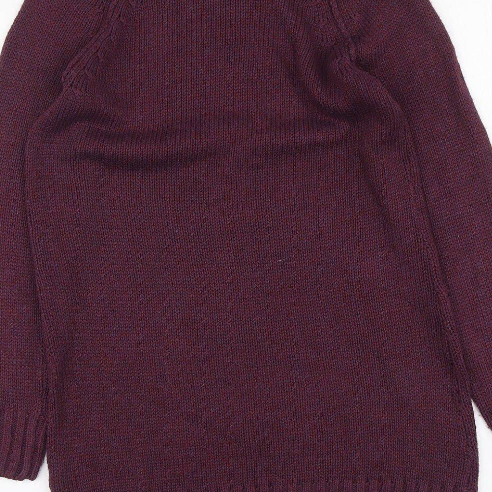 H&M Womens Purple Round Neck Acrylic Pullover Jumper Size XS