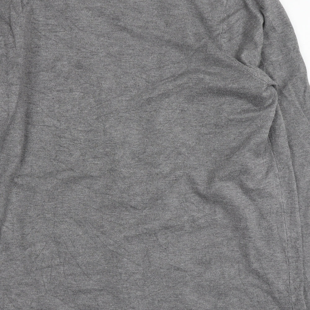 Bonmarché Womens Grey Round Neck Striped Viscose Pullover Jumper Size 16