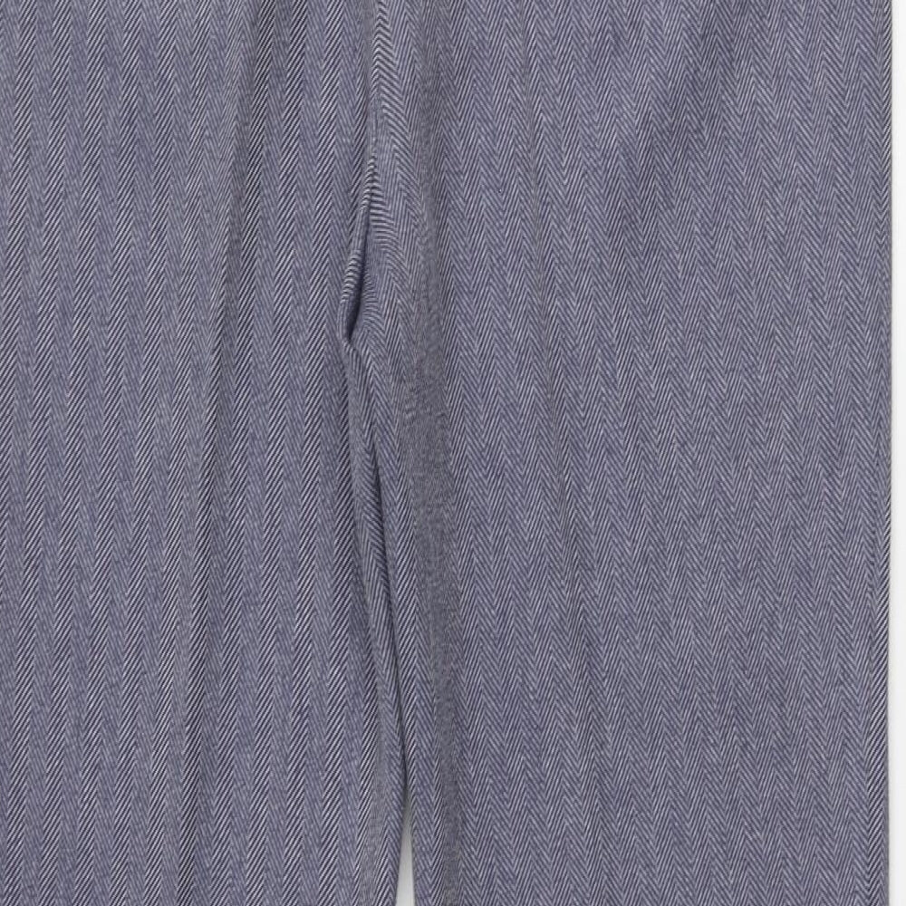 Berkertex Womens Blue Geometric Polyester Trousers Size 12 L26 in Regular