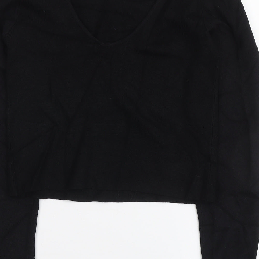 Brave Soul Womens Black Round Neck Acrylic Pullover Jumper Size L