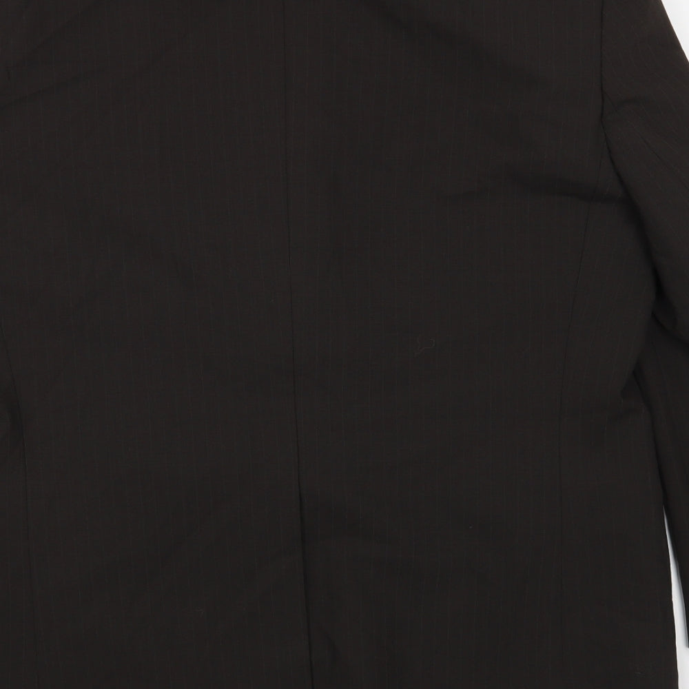 NEXT Mens Brown Striped Polyester Jacket Blazer Size 42