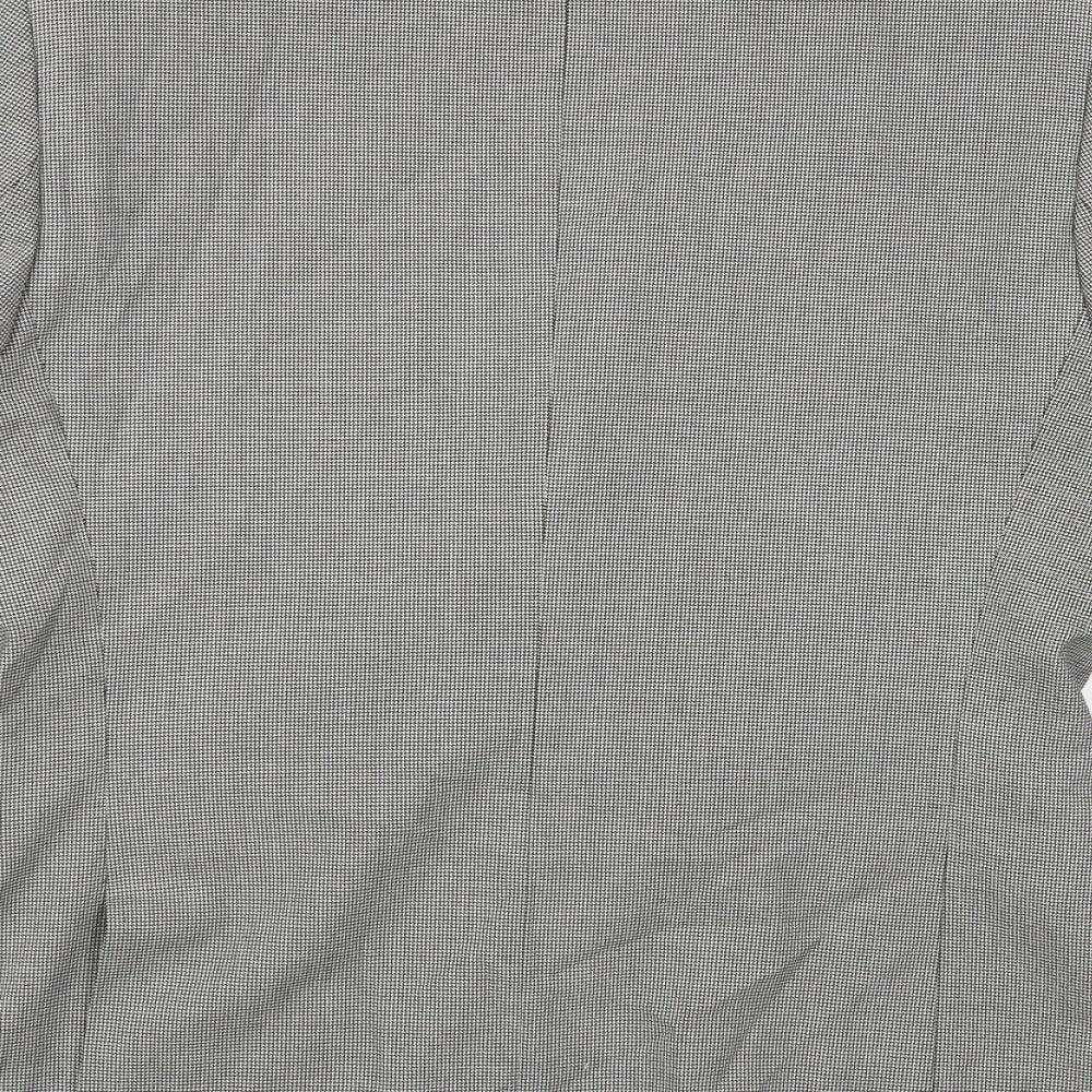 Marks & Spencer Mens Grey Houndstooth Polyester Jacket Blazer Size 42