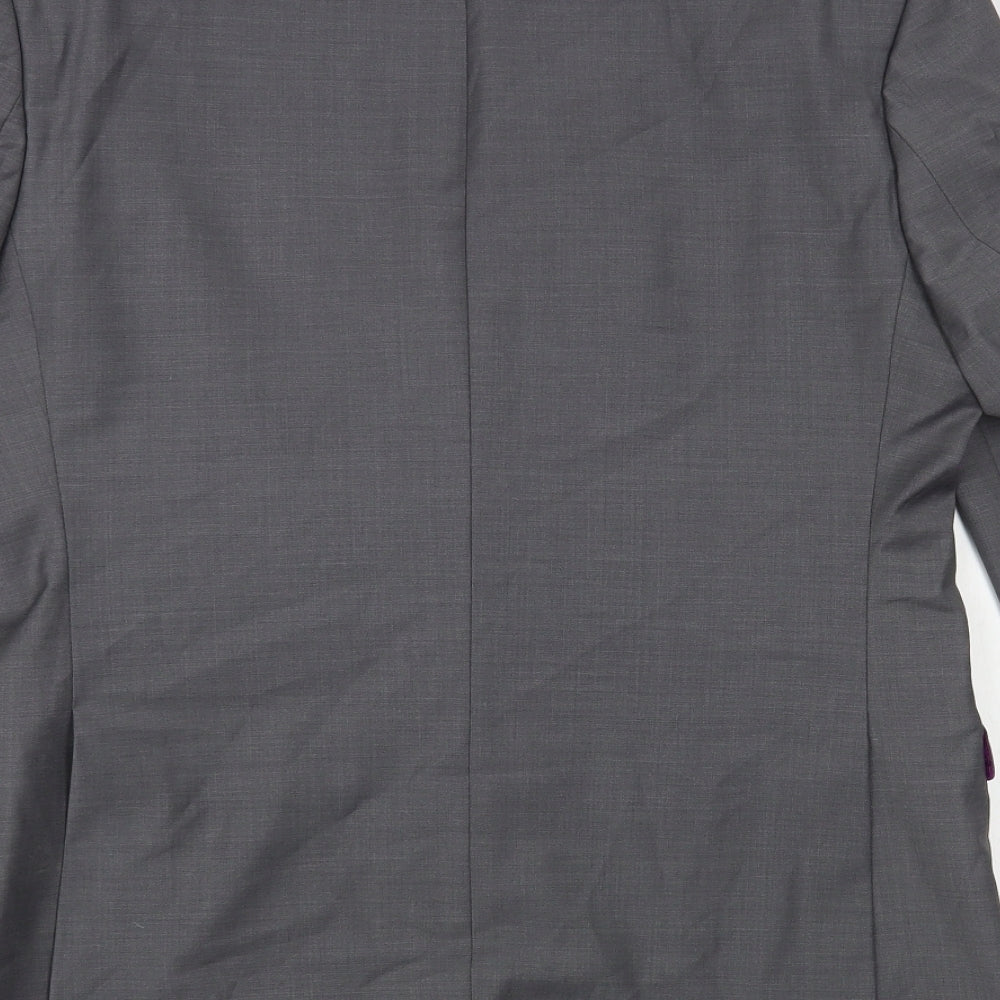 Santinelli Mens Grey Polyester Jacket Blazer Size 38