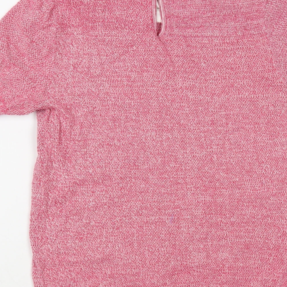 NEXT Womens Pink Collared Cotton Pullover Jumper Size 8
