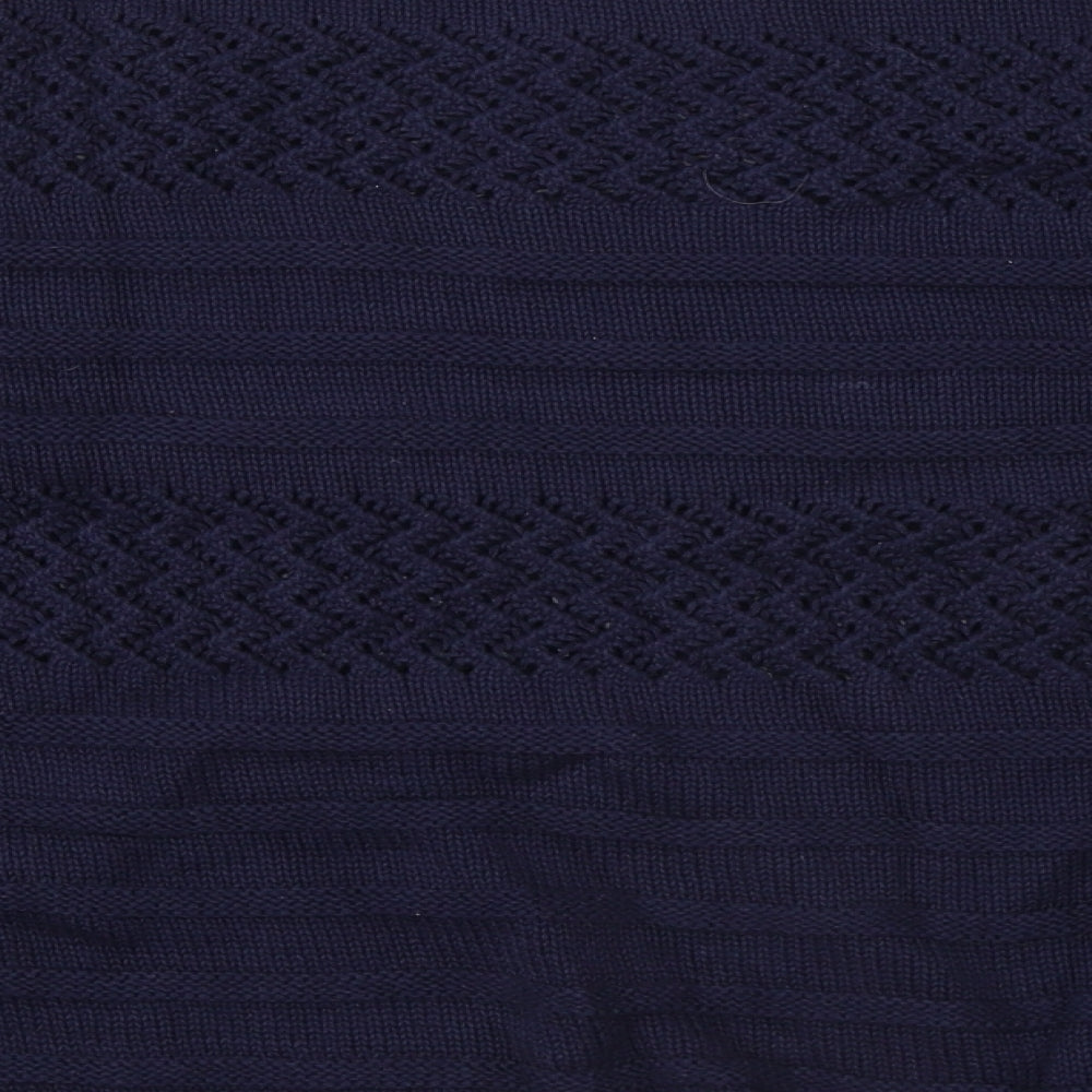 Bonmarché Womens Blue Round Neck Cotton Pullover Jumper Size L