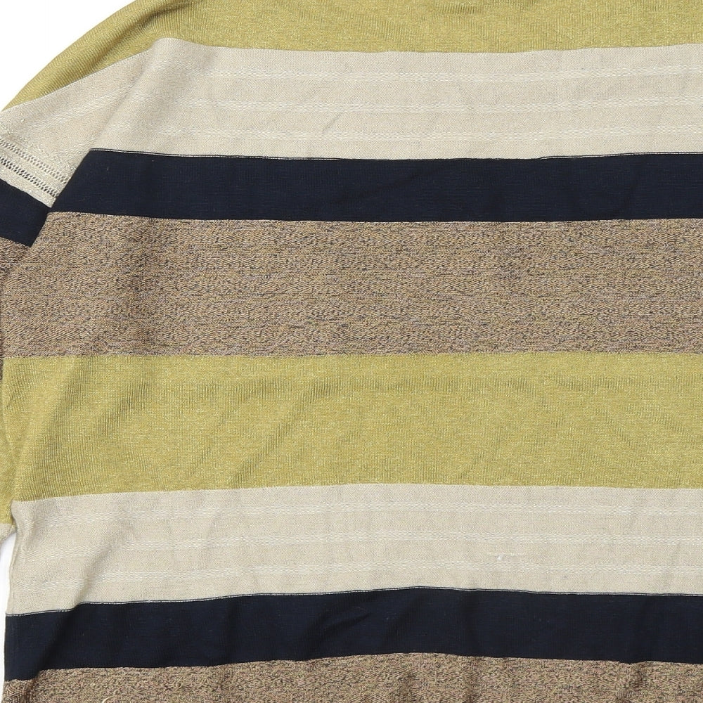NEXT Womens Multicoloured Round Neck Striped Viscose Pullover Jumper Size 10