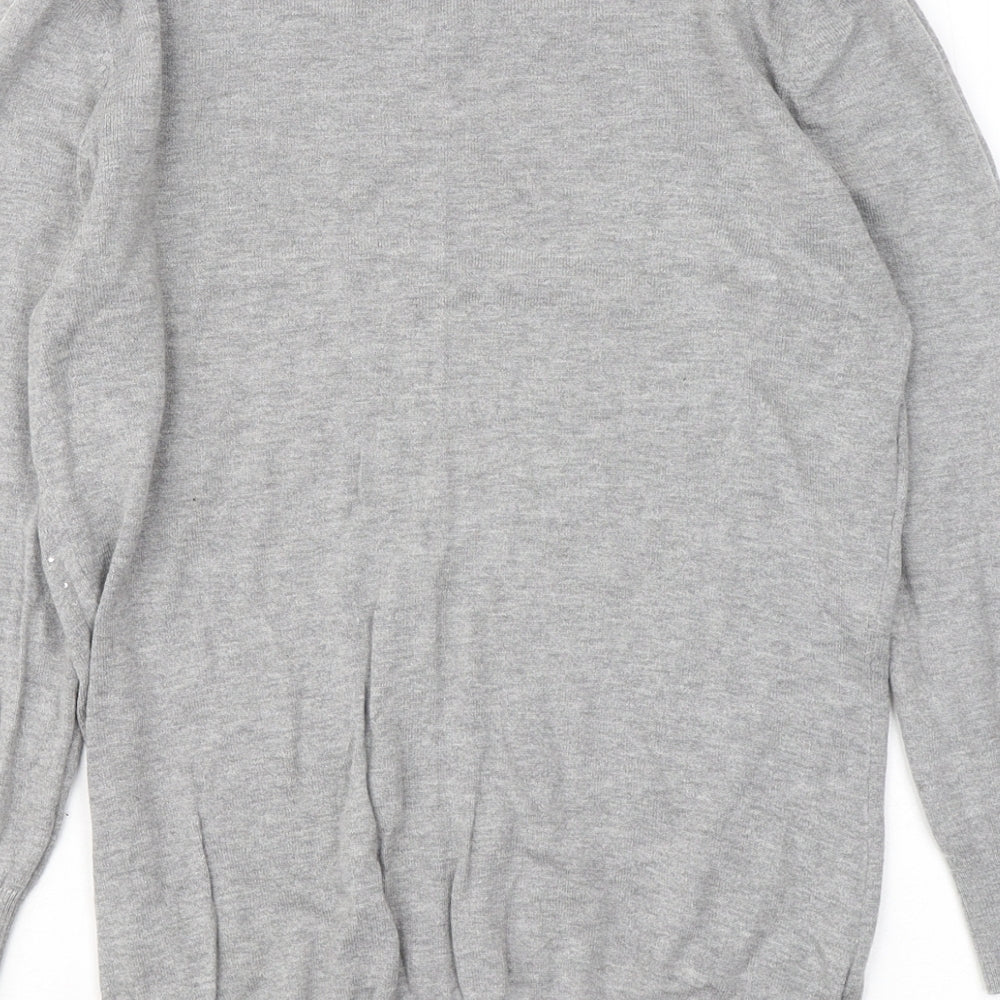 NEXT Womens Grey Round Neck Cotton Pullover Jumper Size 10