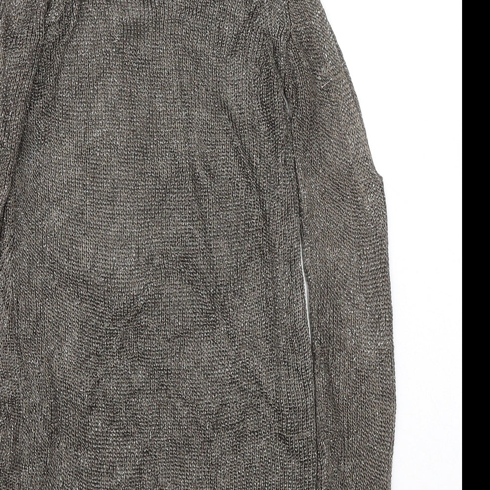 NEXT Womens Gold V-Neck Viscose Pullover Jumper Size 10