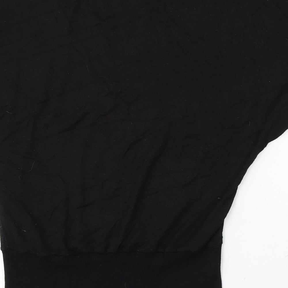 Divided Womens Black Round Neck Polyester Pullover Jumper Size 12